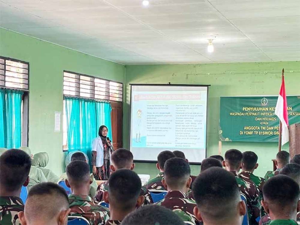 Yonif TP 815/WGT Selenggarakan Penyuluhan Kesehatan PIMS dan HIV/AIDS bagi Prajurit TNI dan Persit