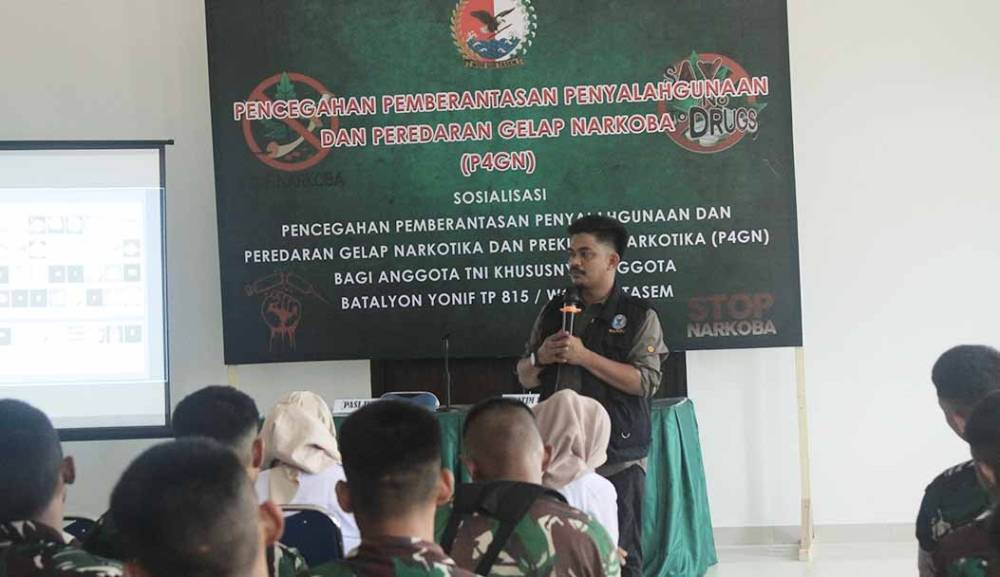 Tingkatkan Kesadaran Bahaya Narkoba, Yonif TP 815/WGT Bersama BNN Gelar Kegiatan P4GN